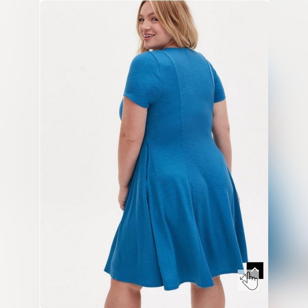Mini Slub Rib Fluted Dress - Picture 3 of 3